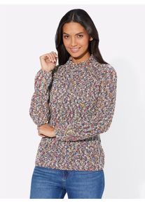 Classic Basics Damen Stehkragenpullover "Pullover", blau, Gr. 38, meliert, 100% Polyacryl, Pullover