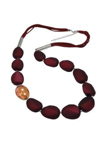 Steuer Damen Collierkettchen "Velour Glasstein orange", 97cm, Metall, L: 97cm B: 10.0mm, rot, Metall, B:10.0mm, Halsketten