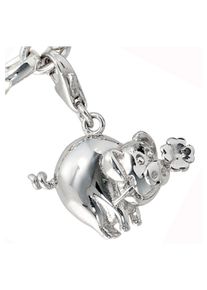 Jobo Damen Charm-Einhänger "Glücksschwein", silber, Silber 925 (Sterlingsilber), Charms, 925 Silber