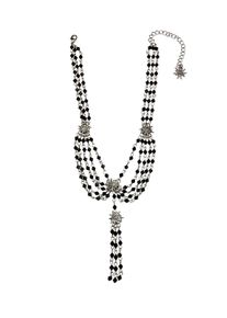 Allgäu Rebell ALLGÄU REBELL Damen Kette mit Anhänger "Peggy", schwarz, Basic, Metall, Halsketten, mit kleinen Edelweiß
