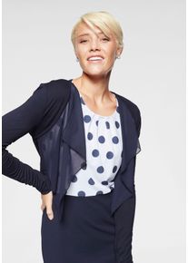 Damen Bolero, blau, feminin, Gr. 44, Aniston SELECTED, unifarben, leicht transparent, Feinstrick, Chiffon, Obermaterial: 95% Viskose, 5% Elasthan.