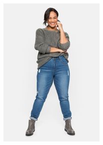 sheego Damen Stretch-Jeans "Große Größen", blau, casual, Gr. 80, unifarben, Obermaterial: 98% Baumwolle, 2% Elasthan, Jeans, in extralanger Tall-Größe