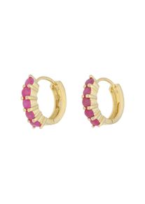 Vivance Damen Paar Creolen "stylish rubies", Silber 925 (Sterlingsilber), silber, Silber 925 (Sterlingsilber), Ohrringe