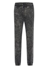 Rusty Neal Herren Sweathose, schwarz, casual, Gr. L, Batikmuster, 100% Baumwolle, Hosen, mit verwaschenem Muster