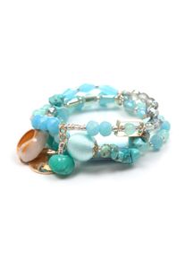 Damen Armband "Mona", blau, Collezione Alessandro, Glas, Armbänder
