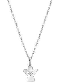 Firetti Damen Kette mit Anhänger "Schmuck Geschenk Silber 925 Halsschmuck Halskette Panzerkette Herz", Silber 925 (Sterlingsilber), L: 42cm B: 1,1mm,