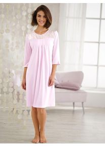 Ascafa Damen Nachthemd "Nachthemd", Gr. 36, rosa, 50% Baumwolle, 50% Modal, unifarben, geblümt, gemustert, Kleider