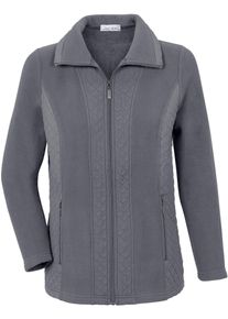 Casual Looks Damen Fleecejacke, grau, Gr. 38, unifarben, meliert, 100% Polyester, Jacken