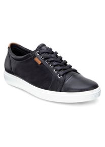 Ecco Damen Sneaker "SOFT 7 W", Gr. 41, schwarz, Leder, sportlich, Schuhe, mit Label, Freizeitschuh, Halbschuh, Schnürschuh, schmale Form