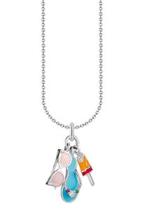 Thomas Sabo Damen Kette mit Anhänger "Triple-Anhänger Sonnenbrille, Zehentrenner, Eis, KE2228-340-7-L45V", 45, Silber 925 (Sterlingsilber), bunt,