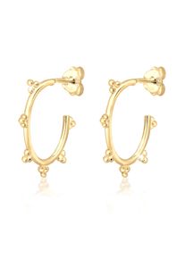 Elli Damen Paar Ohrstecker "Creole Geo Look Basic Kugeln Blogger 925er Silber", OneSize, ohne Stein, Silber 925 (Sterlingsilber), gold, Silber 925