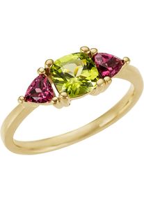 Firetti Damen Fingerring "Schmuck Geschenk Gold 333 Damenring Goldring Edelstein", 19, Gelbgold 333, 2mm, bunt, Gelbgold 333, Fingerringe, mit