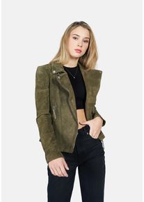 Freaky Nation Damen Lederjacke "Taxi Driver-FN", grün, Gr. M, Oberstoff: 100% Leder; Futter: 100% Polyester, Jacken