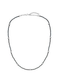 JULIE JULSEN Damen Collierkettchen "925/- Sterling Silber rhodiniert Hämatit grau 43 cm", 43cm, Silber 925 (Sterlingsilber), L: 43cm, silber, Silber