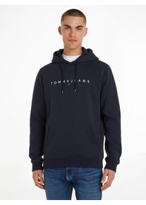 Tommy Jeans Herren Kapuzensweatshirt "TJM REG LINEAR LOGO HOODIE EXT", blau, casual, Gr. S, Sweatware, Obermaterial: 80% Baumwolle, 20% Polyester,