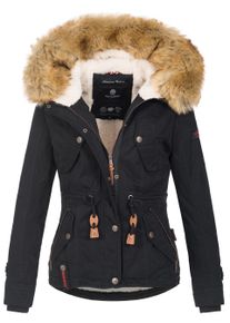Navahoo Damen Winterjacke "Pearl", schwarz, Gr. S, Obermaterial: 100% Polyester; Innenmaterial: 100% Polyester; Futter: 100% Polyester; Kunstfell: