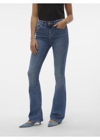 Véro Moda VERO MODA Damen Bootcut-Jeans "VMFLASH MR FLARED JEANS LI347 GA NOOS", blau, modisch, Gr. S, unifarben, Denim/Jeans, Obermaterial: 89% Baumwolle, 9%