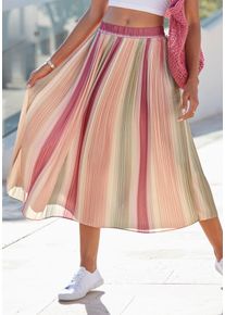 Vivance Damen Plisseerock, bunt, modisch, Gr. 34, mehrfarbig, Web, Obermaterial: 100% Polyester, Röcke, mit Farbverlauf, Midirock, Sommerrock