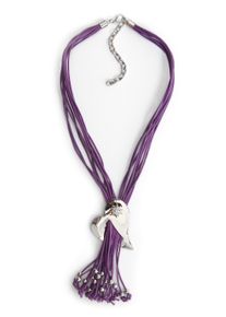 Allgäu Rebell ALLGÄU REBELL Damen Kette mit Anhänger "Runa", lila, Basic, Baumwolle, Halsketten, mit Baumwollbändern