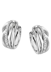 Firetti Damen Paar Creolen "Schmuck Geschenk Silber 925 in tlw. verschlungener Optik rhodiniert", Silber 925 (Sterlingsilber), bunt, Silber 925
