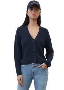 Marc O'Polo MARC O'POLO Damen Strickjacke, blau, casual, Gr. S, unifarben, Strick, Obermaterial: 100% Baumwolle, Strickjacken, in kurzer, gerader Form