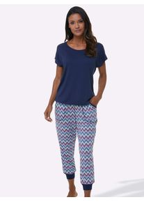 wäschepur WÄSCHEPUR Damen Schlafanzug, Gr. 48, blau, 95% Viskose, 5% Elasthan, Homewear-Sets