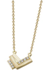 Firetti Damen Kette mit Anhänger "Schmuck Geschenk Silber 925 Halsschmuck Halskette Spitze", Silber 925 (Sterlingsilber), L: 45cm B: 1,1mm, gold,