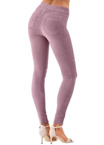 Lascana Damen Leggings, Gr. 32, rosa, Cord, Obermaterial: 97% Polyester, 3% Elasthan, Basic, Hosen, aus weichem Material in Cord-Optik, Loungewear