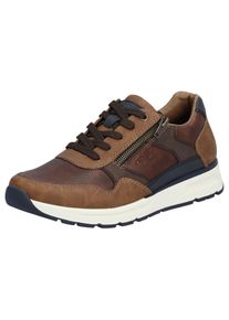 Rieker Herren Sneaker, Gr. 41, braun, Leder, Lederimitat, casual, Schuhe, mit gepolstertem Schaftrand, Freizeitschuh, Halbschuh, Schnürschuh