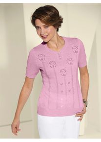 Classic Basics Damen V-Ausschnitt-Pullover "Pullover", rosa, Gr. 42, unifarben, 100% Polyacryl, Pullover