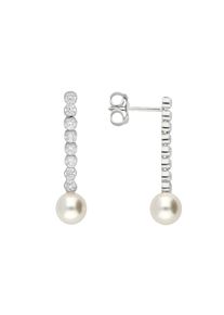 Vivance Damen Paar Ohrstecker "Perlen und Zirkonia", Silber 925 (Sterlingsilber), silber, Silber 925 (Sterlingsilber), Ohrringe
