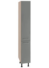 Apothekerschrank Optifit, B:30cm H:211,8cm T:58,4cm, grau, Küche, Schränke, "Bern", 30 cm breit, 212 cm hoch, mit höhenverstellbaren Stellfüßen