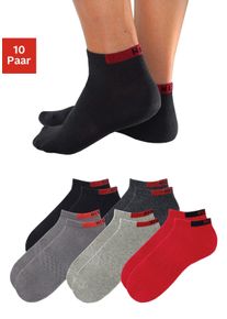 H.I.S. H.I.S Damen Sneakersocken, Gr. 35, rot, Polyamid, Baumwolle, Elasthan, meliert, Socken, mit verstärkten Belastungszonen