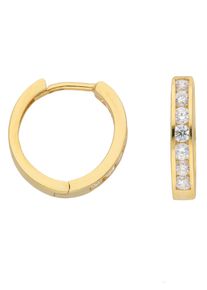 Adelia´s ADELIA ́S Damen Paar Ohrhänger "1 Paar 333 Gold Ohrringe / Creolen mit Zirkonia Ø 13,6 mm", Damen, Gelbgold 333, gold, Gelbgold 333, Ohrringe, 333