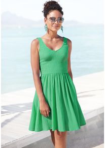 Beach Time BEACHTIME Damen Sommerkleid, grün, casual, Gr. 40, unifarben, Web, Obermaterial: 100% Baumwolle, Kleider, aus gewebter Baumwolle, leichtes Strandkleid
