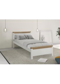 Holzbett Home Affaire, B:99cm L:208cm, weiß, Betten, ""CARITA"", zertifiziertes Massivholz, im klassischen Landhausstil