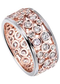 Jobo Damen Fingerring "Ringmit 55 Zirkonia", 50, Silber 925 (Sterlingsilber), silber, Silber 925 (Sterlingsilber), Fingerringe, 925 Silber bicolor
