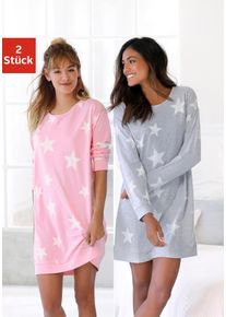 Arizona Damen Nachthemd, Gr. 40, grau, Single Jersey, Obermaterial: 60% Baumwolle, 40% Polyester. Graumeliert (Obermaterial): 90% Baumwolle, 10%