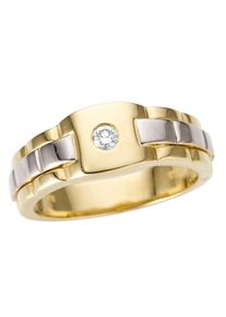 Firetti Herren Goldring "Schmuck Geschenk Gold 585 Herrenring Goldring", 20, 0,1 ct P2 = erkennbare Einschlüsse, Gelbgold 585-Weißgold 585-Diamanten,