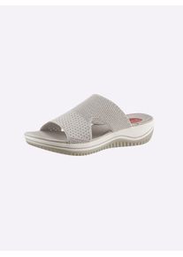 Jana Damen Pantolette, Gr. 37, grau, Textil, sportlich, Schuhe