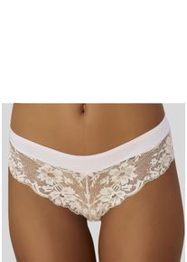 Lascana Damen String, Gr. 32, weiß, Microtouch, Obermaterial: 86% Polyamid, 14% Elasthan, Unterhosen, aus floraler Spitze mit breitem Bund