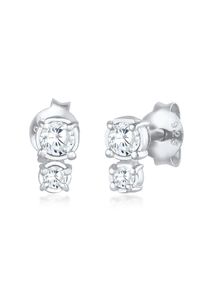 Elli Damen Paar Ohrstecker "Ohrstecker Zirkonia Basic Rund 925 Silber", OneSize,mit Steinen, Silber 925 (Sterlingsilber), silber, Silber 925