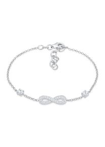 NENALINA Damen Armband "Infinity Unendlichkeit Zirkonia 925 Silber", 16cm,mit Steinen, Silber 925 (Sterlingsilber), silber, Silber 925