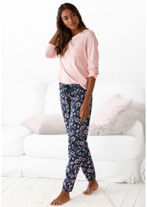 Vivance Dreams Damen Pyjama, Gr. 36, rosa, Single Jersey, Obermaterial: 100% Baumwolle, gemustert, Basic, Homewear-Sets, mit gemusterter Schlafhose