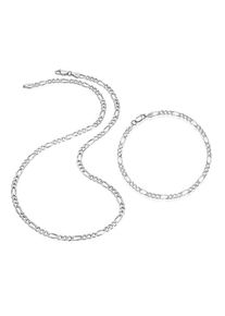 Firetti Damen Schmuckset "Multipack Schmuck Geschenk Silber 925 Halskette Armkette Figarokette", 45, silber, Silber 925 (Sterlingsilber), Schmuck-Sets