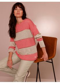 Damen Strickpullover "Leinen-Pullover", beige, Gr. 40, CREATION L PREMIUM, gemustert, mehrfarbig, gestreift, 100% Leinen, Pullover