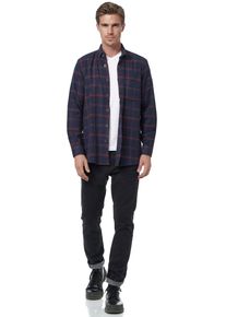 Rusty Neal Herren Langarmhemd, blau, casual, Gr. XXL, kariert, 65% Polyacryl, 20% Polyester, 15% Baumwolle, Hemden, im trendigen Holzfäller-Look
