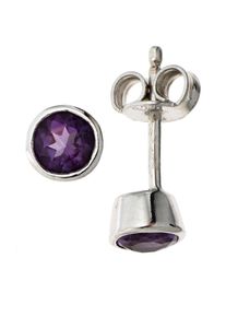 Jobo Damen Paar Ohrstecker "Ohrringe mit Amethyst", Silber 925 (Sterlingsilber), silber, Silber 925 (Sterlingsilber), Ohrringe, 925 Silber rhodiniert