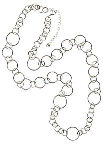 Firetti Damen Lange Kette "Ring Variety", Metall, L: 85cm, grau, Metall, Halsketten