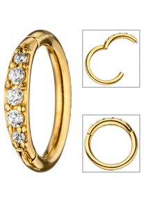 Jobo Damen Nasenpiercing, gold, Edelstahl, Piercings, Segmentring Edelstahl goldfarben
